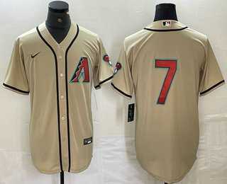 Men's Arizona Diamondbacks #7 Corbin Carroll Cream 2024 Stitched Cool Base Nike Jersey,We sell and wholesale Men's Arizona Diamondbacks #7 Corbin Carroll Cream 2024 Stitched Cool Base Nike Jersey on line form chian!